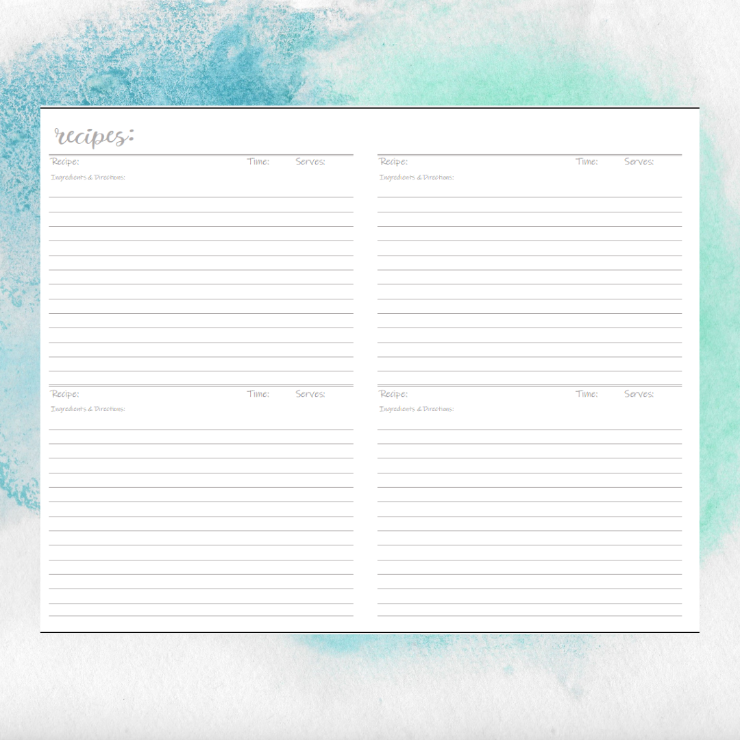 Recipe Book - Traveler's Notebook Insert image 0