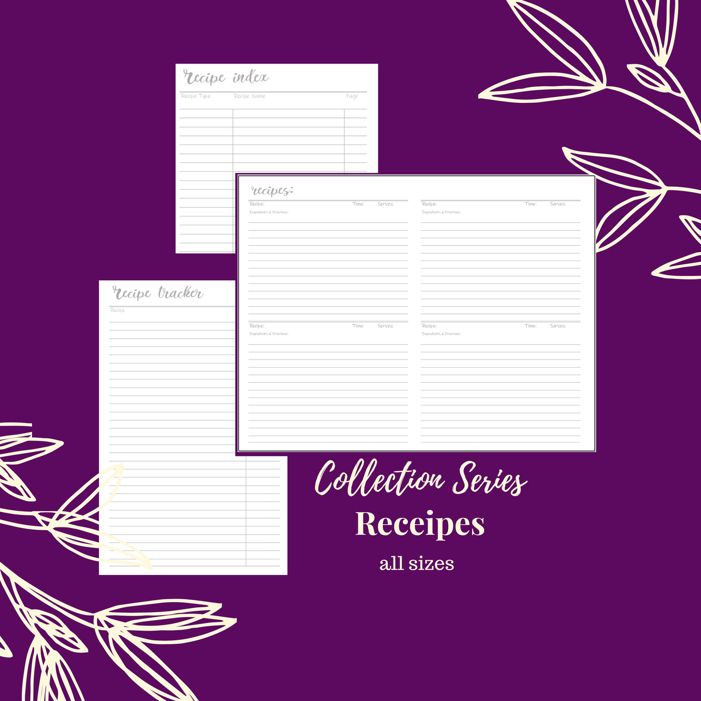 Sweet Notes - Recipe Book Insert - for Modular Notebook Systems