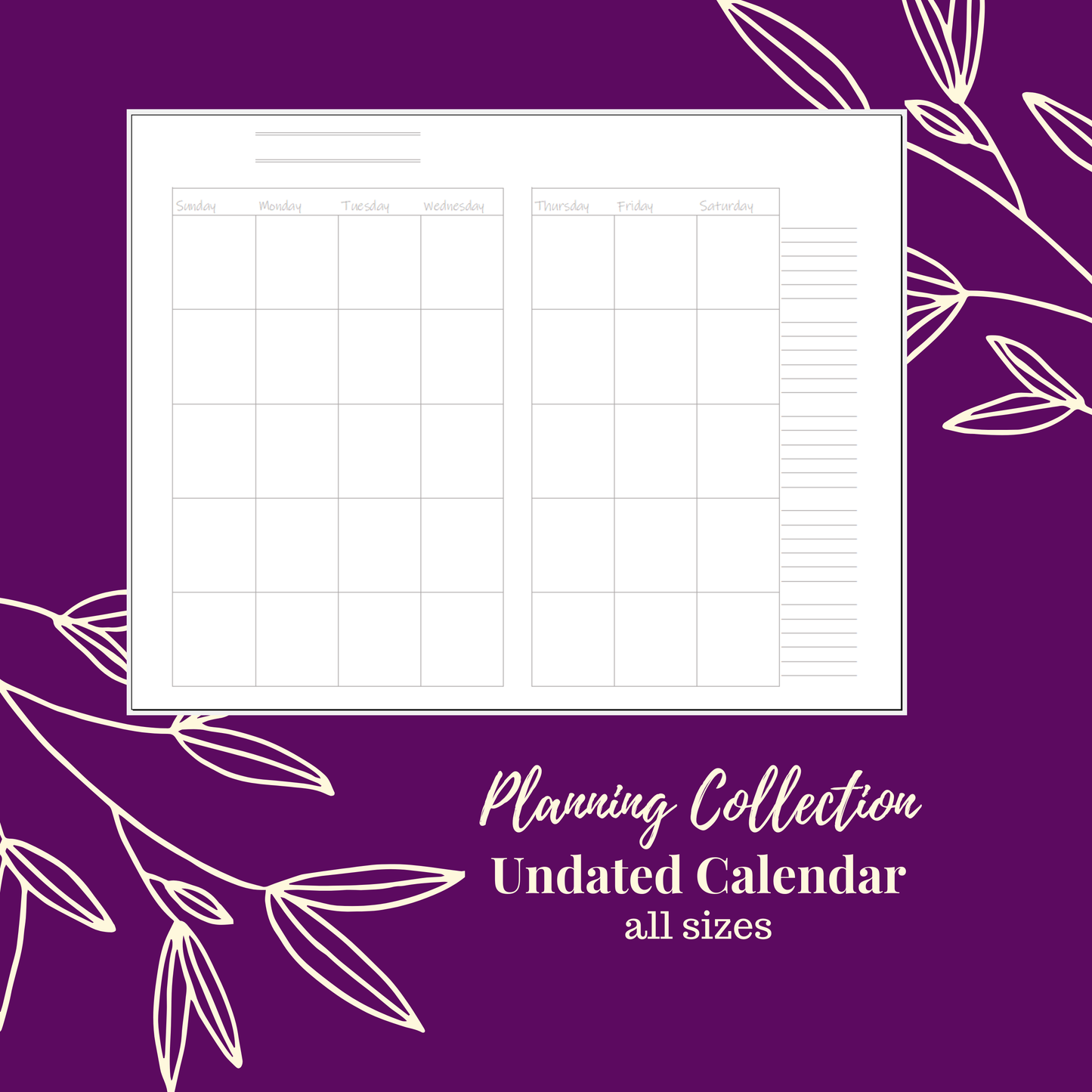 Sweet Notes - Planning Collection Inserts - for Modular Notebook Systems